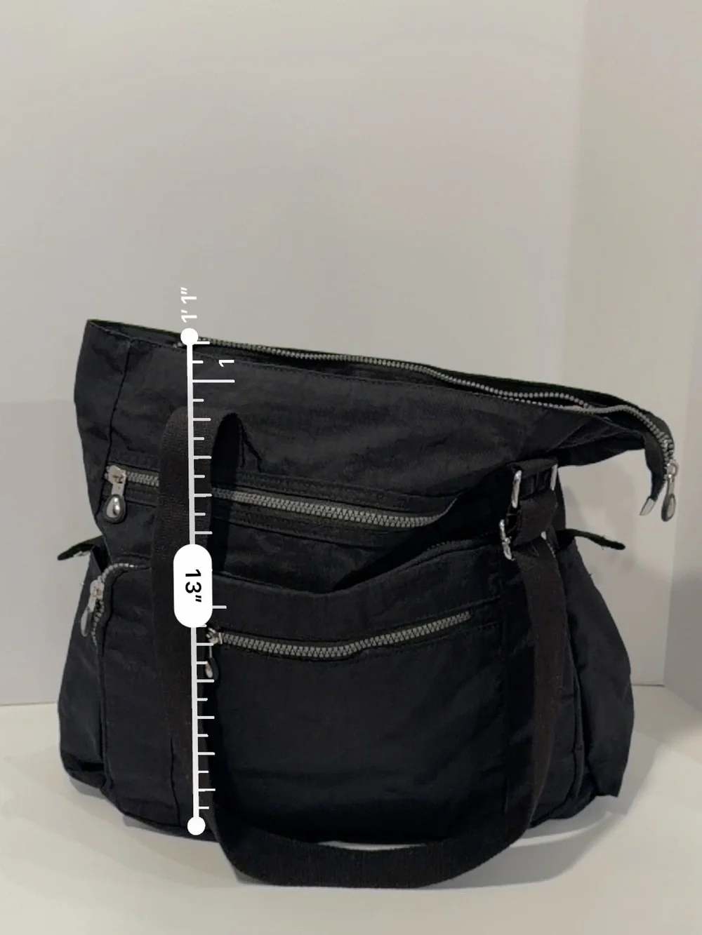 Black Utility Crossbody Tote Bag